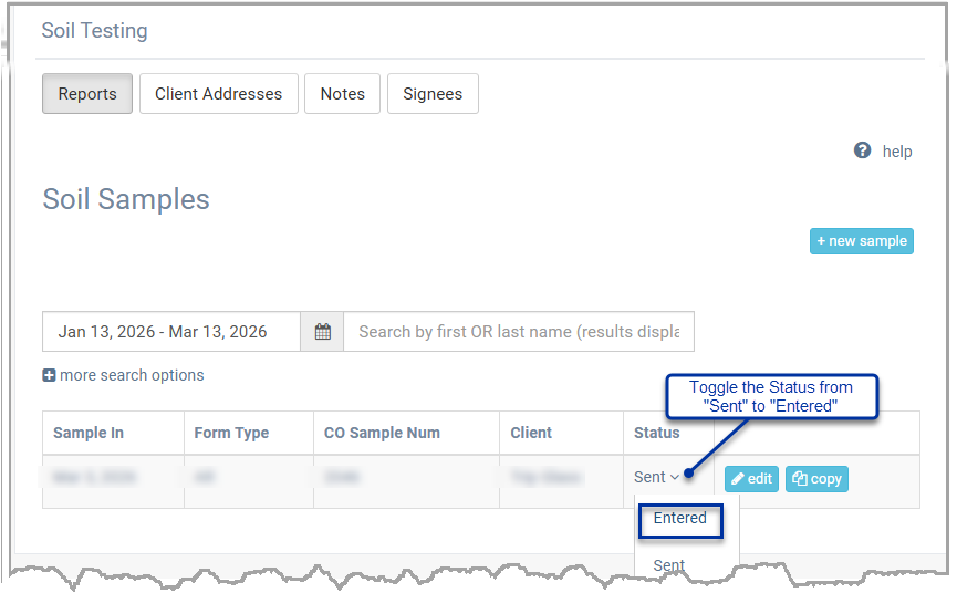 image of the where to find the status column.